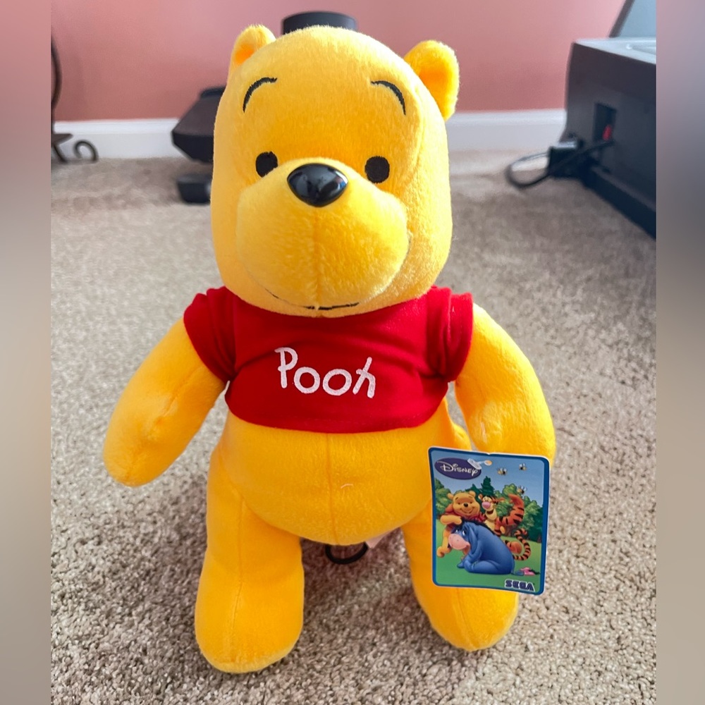 Winnie the Pooh Disney Sega USA Prize Plush 13" Stuffed Animal Toy Rare NWT